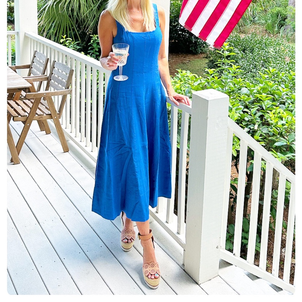 Lilly Pulitzer Calina Linen Dress size 14 Barton Blue